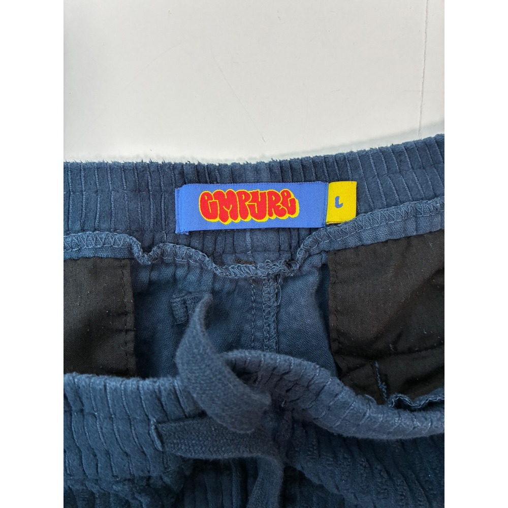 Empyre Navy Blue Wide Wale Corduroy Pants Mens Large Relaxed Drawstring Waist - Picture 4 of 8